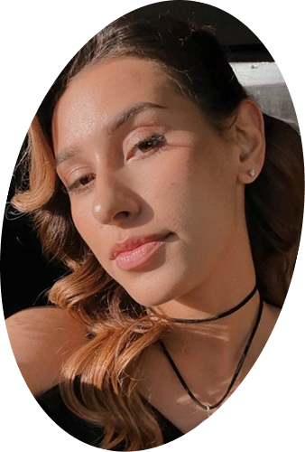 Close-up portrait of a person in warm sunlight